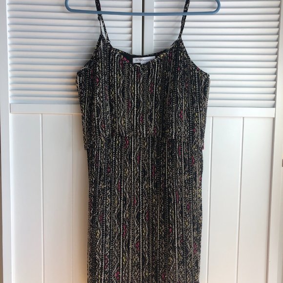 BCBGeneration Stripe Patterned Tiered Mini Dress Size S Black White Pink - Picture 2 of 7